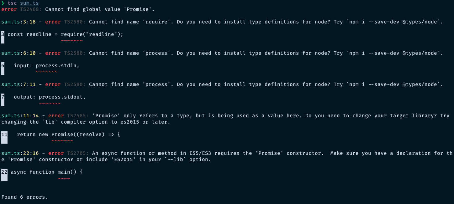 TypeScript Compiler shows errors